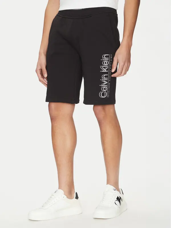 Calvin Klein Calvin Klein Sportske kratke hlače Modern Twill K10K114122 Crna Regular Fit