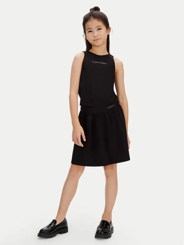 Calvin Klein Calvin Klein Suknja Punto Milano LVCKSJC20G Crna Regular Fit