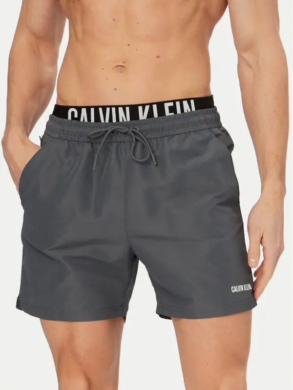 Calvin Klein Swimwear Calvin Klein Swimwear Kupaće gaće i hlače LV00N61015 Tamno siva Regular Fit