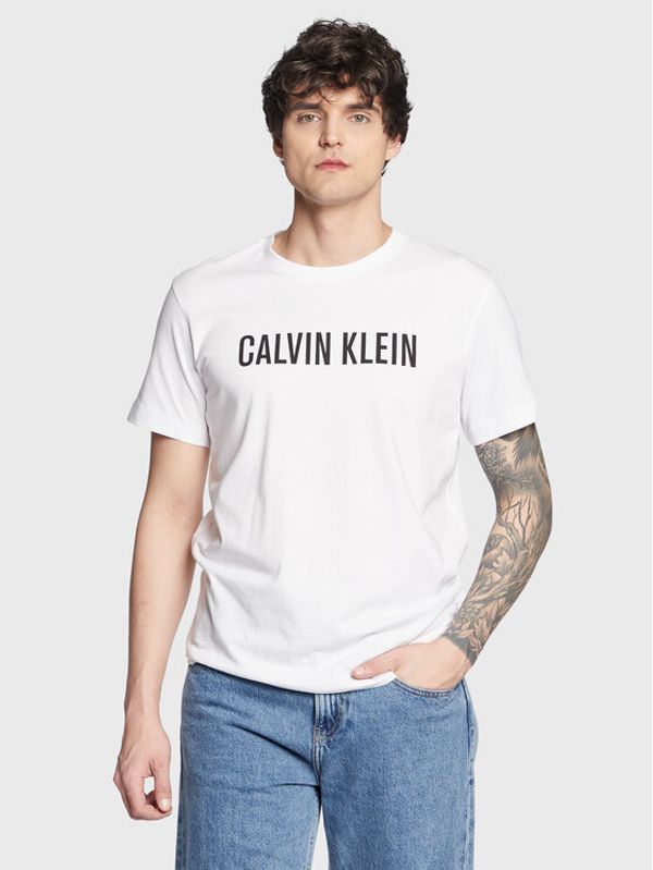 Calvin Klein Swimwear Calvin Klein Swimwear T-shirt Logo KM0KM00836 Bijela Regular Fit