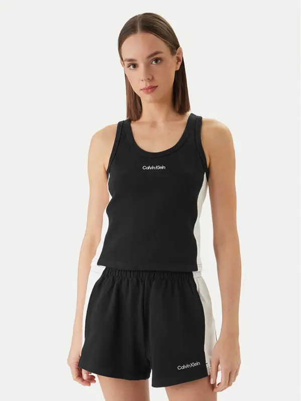 Calvin Klein Swimwear Calvin Klein Swimwear Top LV00Q61152 Crna Slim Fit