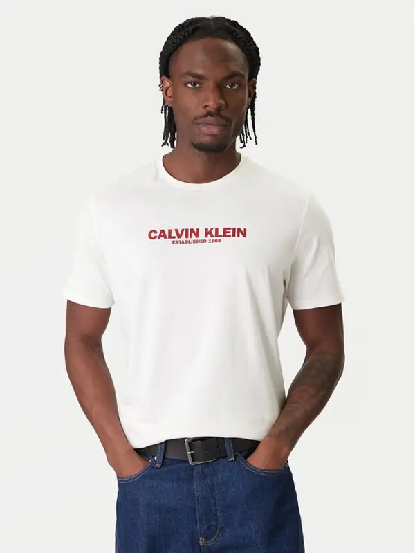 Calvin Klein Calvin Klein T-shirt 30s Graphic LV04RE820G Bijela Regular Fit