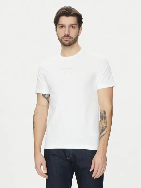 Calvin Klein Calvin Klein T-shirt Editorial Logo K10K114172 Bijela Regular Fit