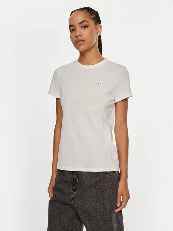 Calvin Klein Calvin Klein T-shirt Emb Graphic K20K208061 Bijela Slim Fit