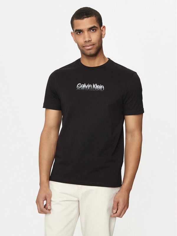 Calvin Klein Calvin Klein T-shirt Flock Logo K10K113118 Crna Regular Fit