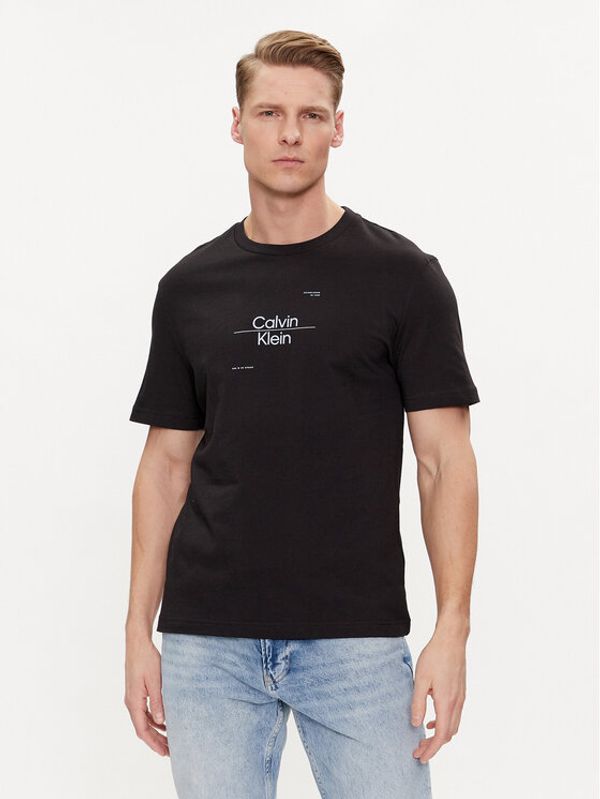 Calvin Klein Calvin Klein T-shirt Line Logo K10K112489 Crna Regular Fit