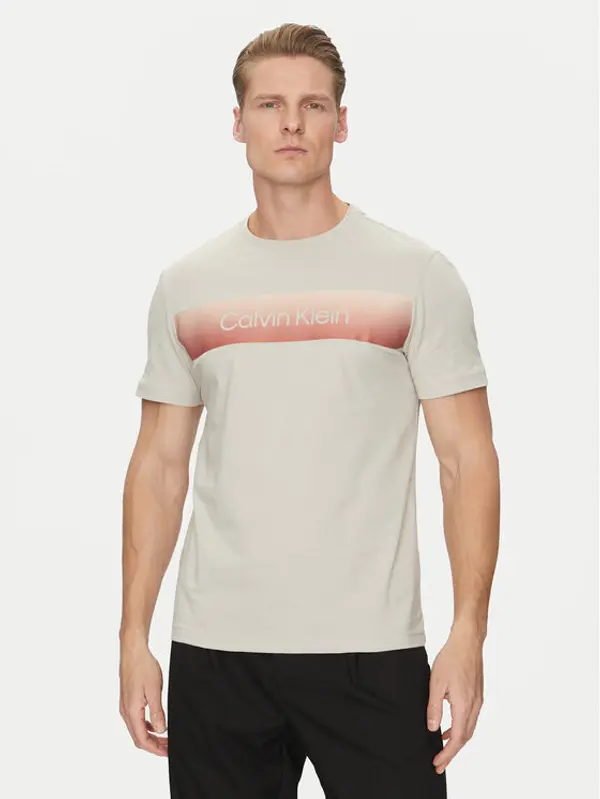 Calvin Klein Calvin Klein T-shirt Linear Ombre K10K114163 Siva Regular Fit