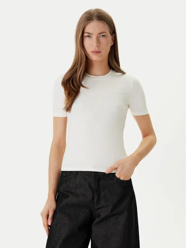 Calvin Klein Calvin Klein T-shirt LV044D246G Écru Slim Fit