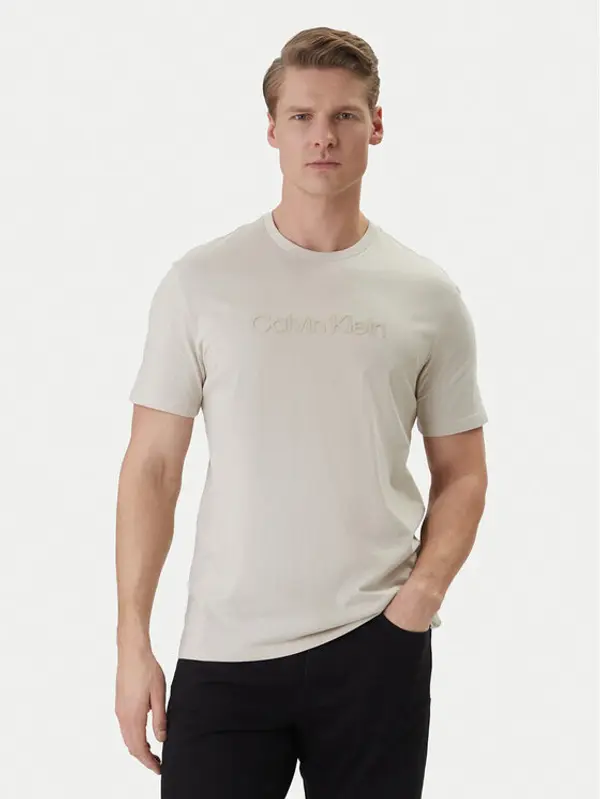 Calvin Klein Calvin Klein T-shirt LV04LF810G Écru Regular Fit