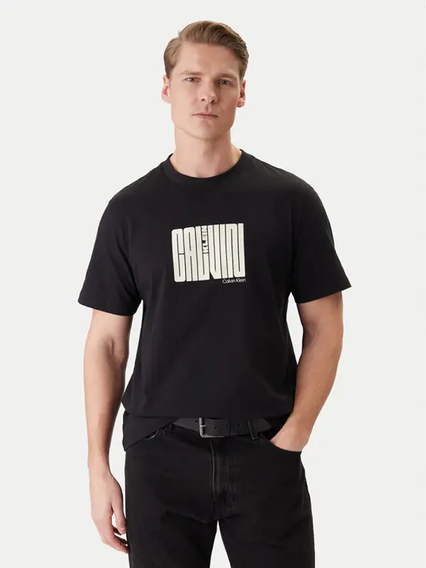 Calvin Klein Calvin Klein T-shirt Maze Graphic LV04RE832G Crna Regular Fit