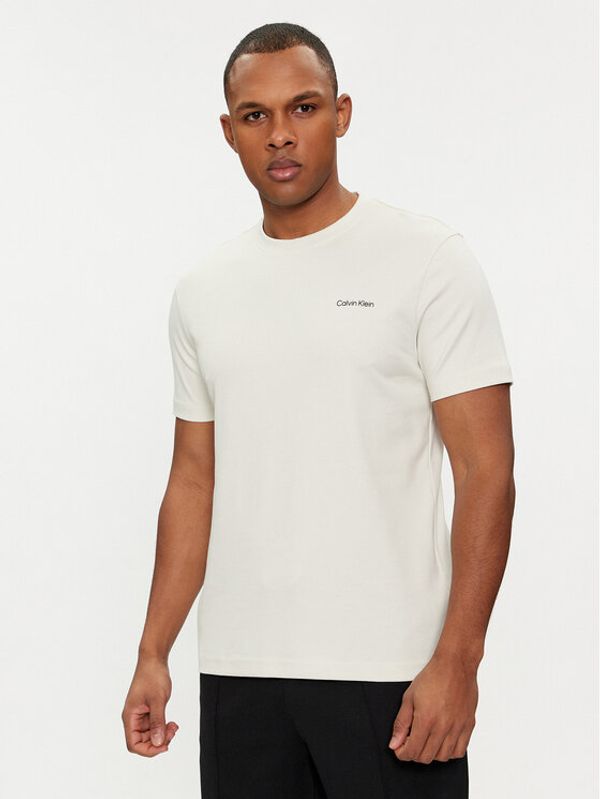 Calvin Klein Calvin Klein T-shirt Micro Logo Interlock K10K109894 Bež Regular Fit