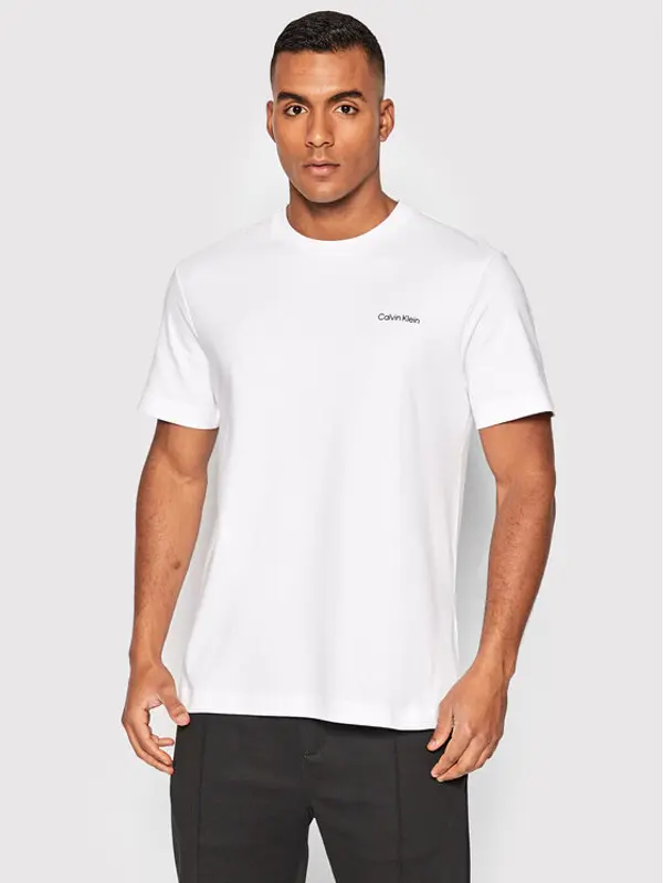Calvin Klein Calvin Klein T-shirt Micro Logo Interlock K10K109894 Bijela Regular Fit