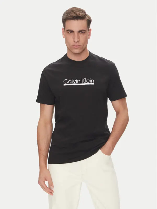 Calvin Klein Calvin Klein T-shirt Outline Tape Graphic LV04RC852G Crna Regular Fit