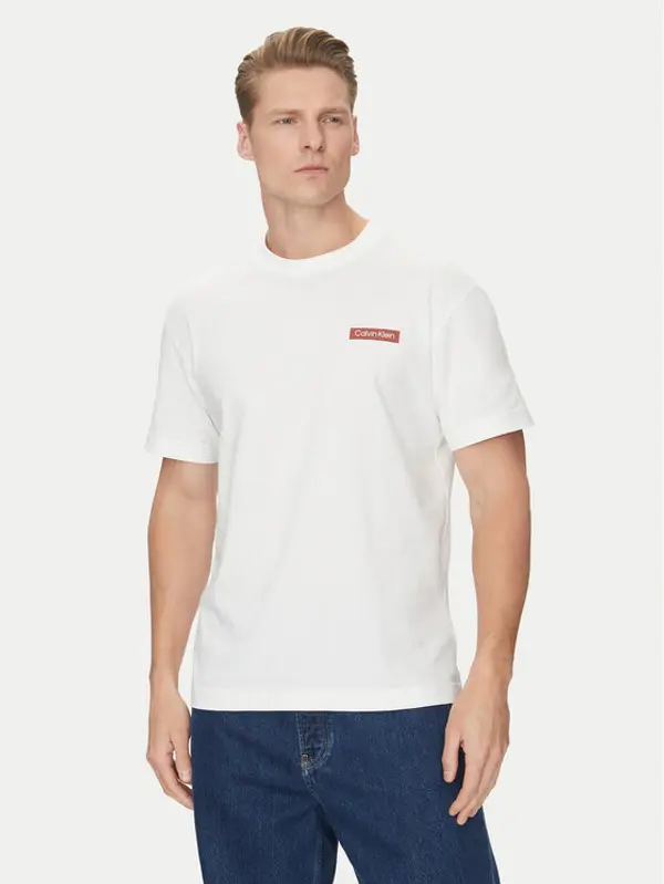 Calvin Klein Calvin Klein T-shirt Overlay Print K10K114158 Bijela Regular Fit