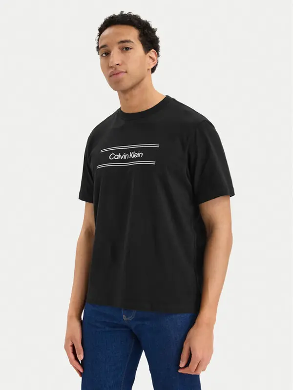 Calvin Klein Calvin Klein T-shirt SS 20s EU LV04LG813G Crna Regular Fit