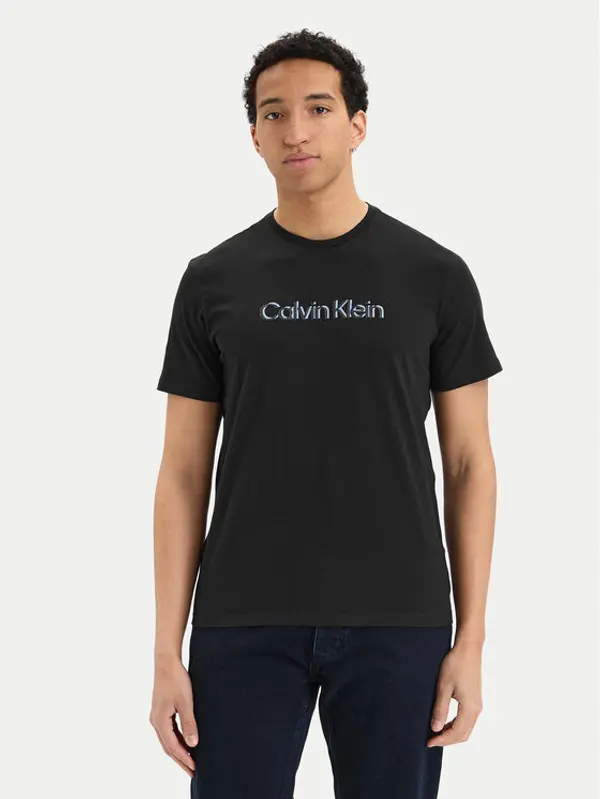 Calvin Klein Calvin Klein T-shirt SS 30s EU LV04LG809G Crna Slim Fit
