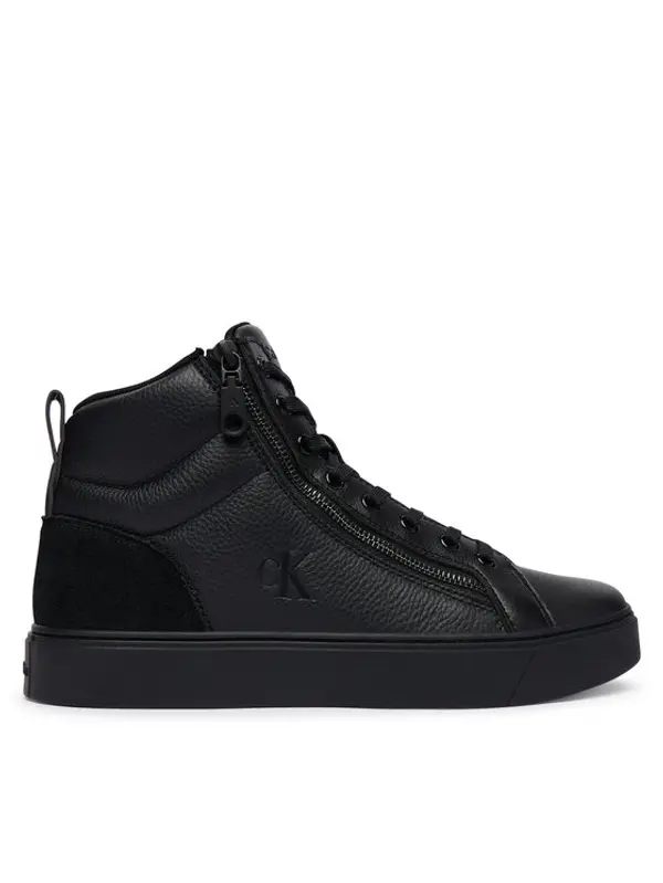 Calvin Klein Calvin Klein Tenisice Classic Cup Mid Laceup Zip Lth YM0YM01428 Crna