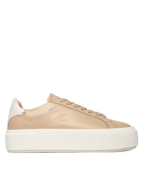 Calvin Klein Calvin Klein Tenisice Flatform Lace Up Lth YW0YW01928 Bež