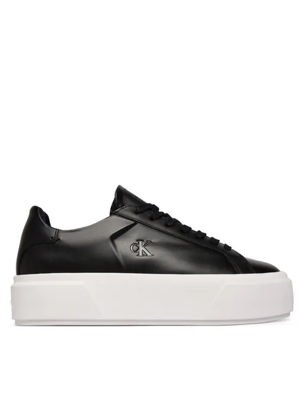 Calvin Klein Calvin Klein Tenisice Flatform Lace Up Lth YW0YW01928 Crna