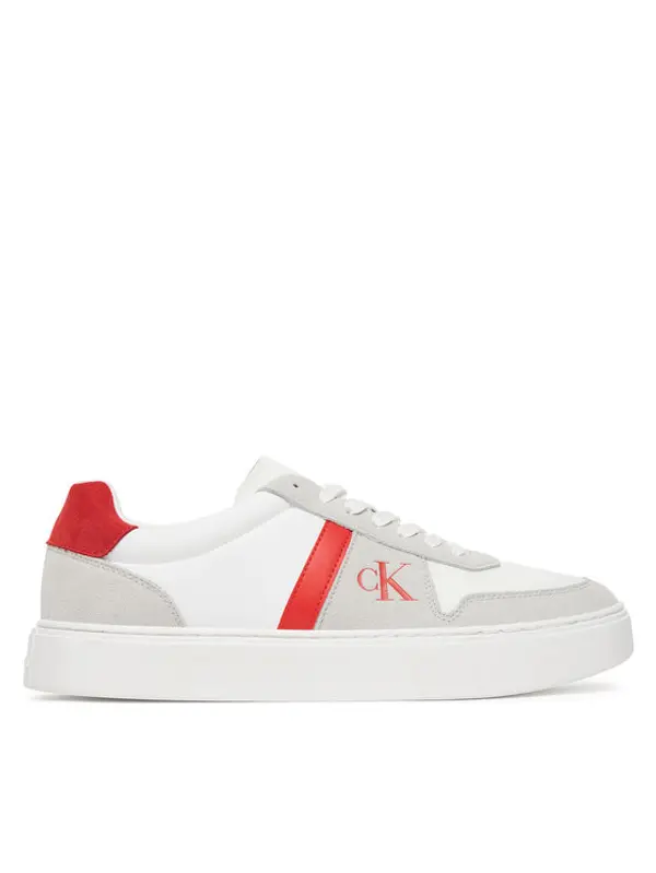 Calvin Klein Calvin Klein Tenisice Mixed Texture Lace Up Cupsole Trainers YM0YM01395 Bijela