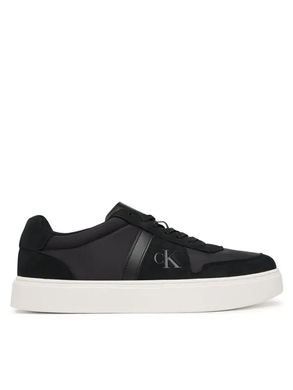 Calvin Klein Calvin Klein Tenisice Mixed Texture Lace Up Cupsole Trainers YM0YM01395 Crna