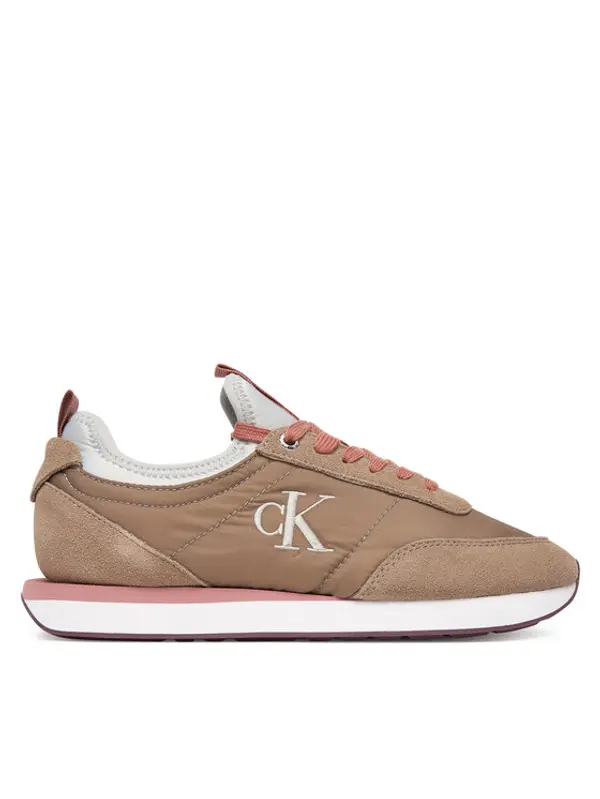 Calvin Klein Calvin Klein Tenisice Retro Runner Sock Laceup Mix Mat YW0YW02060 Smeđa