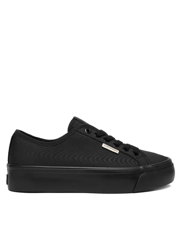 Calvin Klein Calvin Klein Tenisice Vulc Flatform Lace Up Moire YW0YW02012 Crna
