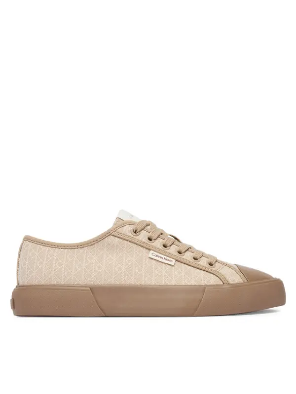 Calvin Klein Calvin Klein Tenisice Vulc Low Laceup Aop Canvas HW0HW03142 Bež