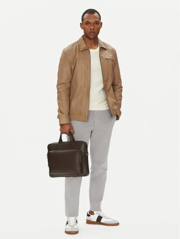 Calvin Klein Calvin Klein Torba za laptop Micro Pebble Slim Briefcase 36 LV04D3012G Smeđa
