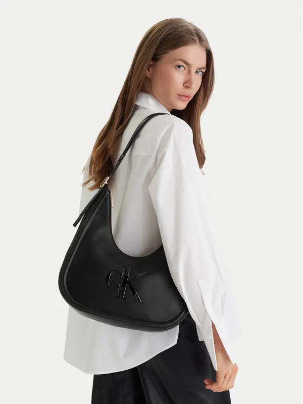 Calvin Klein Calvin Klein Torbica Bold Ck Crescent Bag LV04F3427G Crna