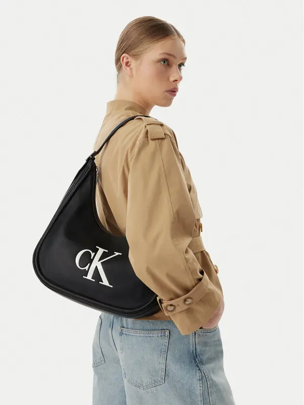 Calvin Klein Calvin Klein Torbica Bold Ck Crescent LV04F3427G Crna
