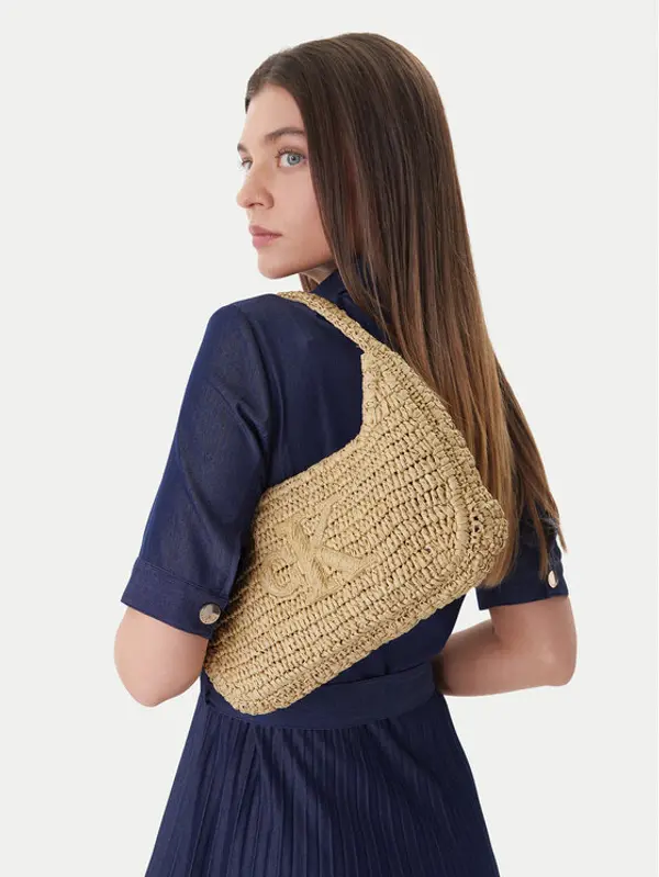 Calvin Klein Calvin Klein Torbica Bold Ck Raffia Sm Shoulder Bag LV04F3449G Smeđa