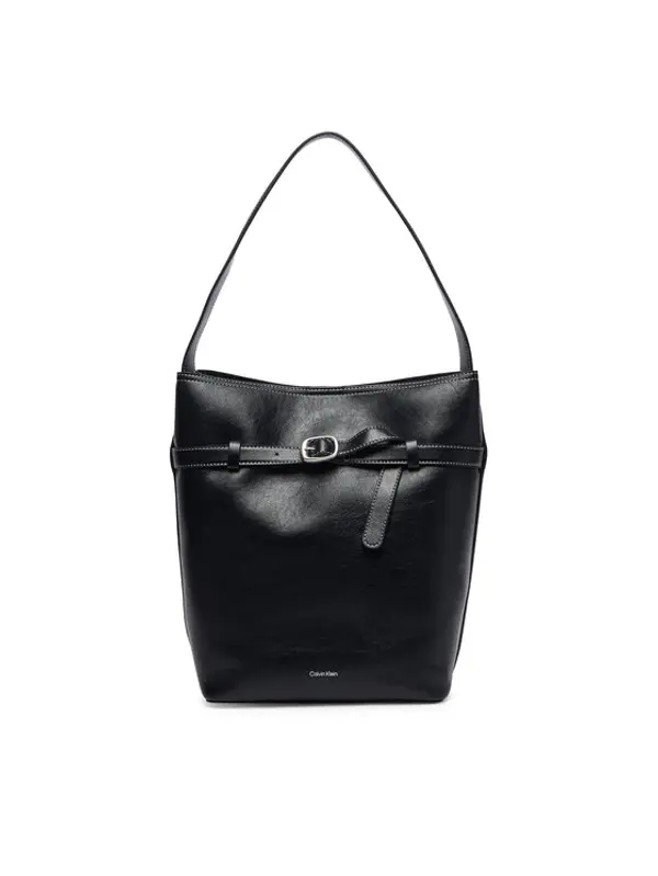 Calvin Klein Calvin Klein Torbica Buckle Medium Bucket LV04F3551G Crna