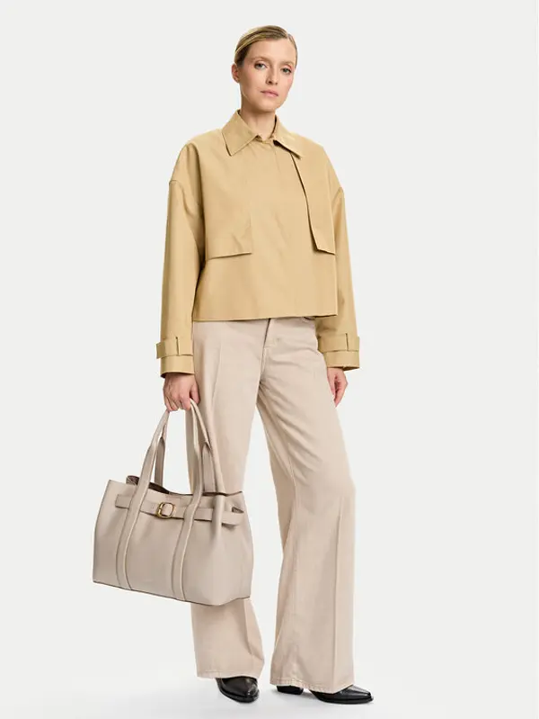 Calvin Klein Calvin Klein Torbica Buckle Medium Tote LV04F3294G Écru