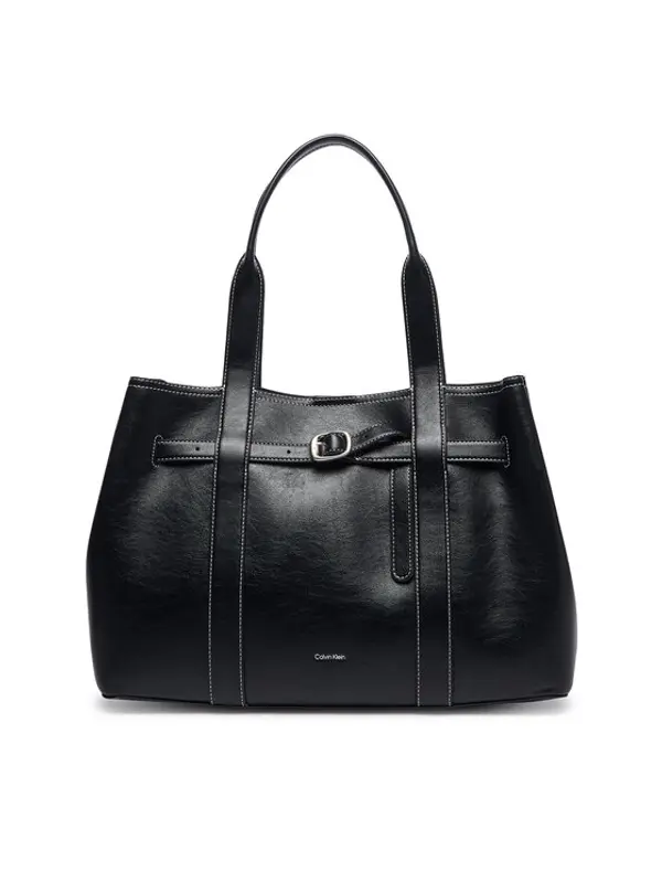 Calvin Klein Calvin Klein Torbica Buckle Medium Work Tote LV04F3549G Crna