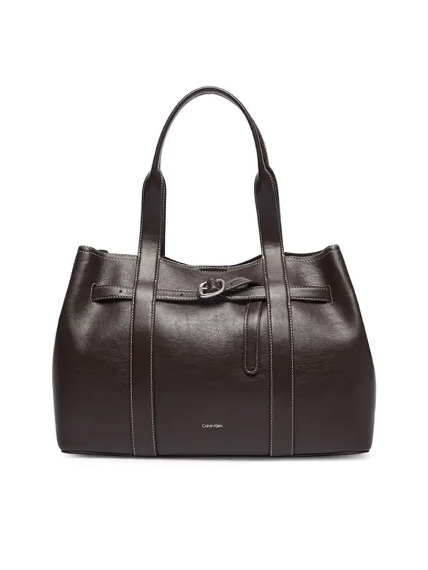 Calvin Klein Calvin Klein Torbica Buckle Medium Work Tote LV04F3549G Smeđa