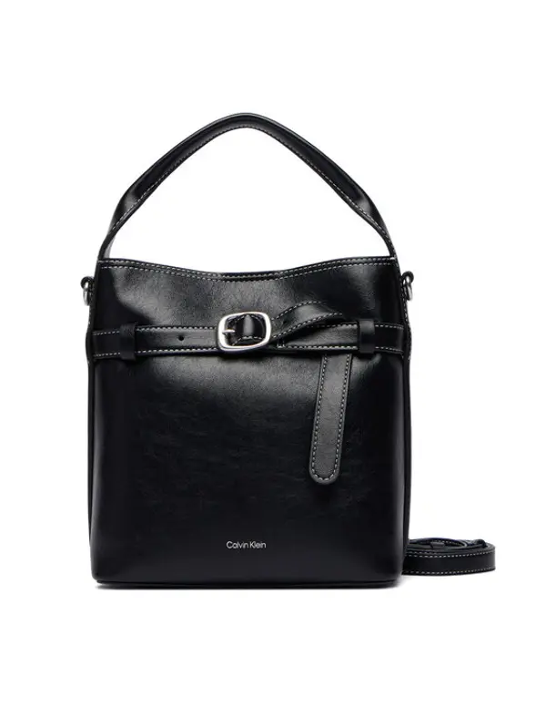 Calvin Klein Calvin Klein Torbica Buckle Mini Bucket Crossbody LV04F3550G Crna