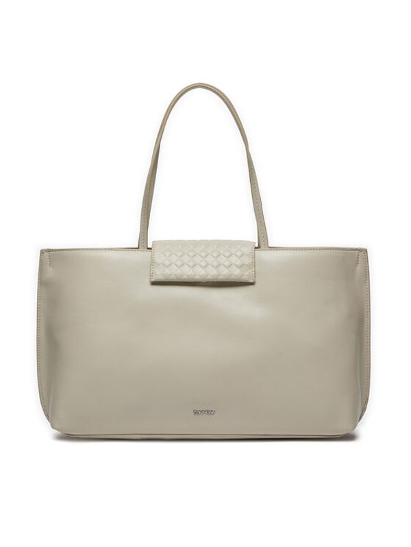 Calvin Klein Calvin Klein Torbica Calvin Mini Quilt Medium Tote K60K611885 Écru