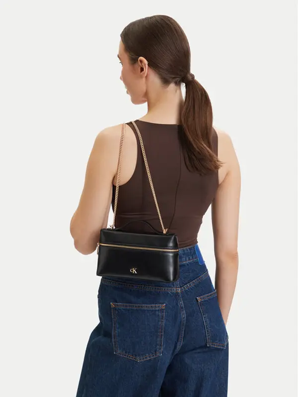 Calvin Klein Calvin Klein Torbica Ck Beauty Case On Chain LV04F1134G Crna