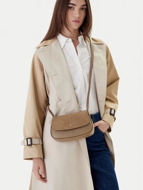 Calvin Klein Calvin Klein Torbica Ck Brushed Flap Camera Bag LV04F3409G Bež
