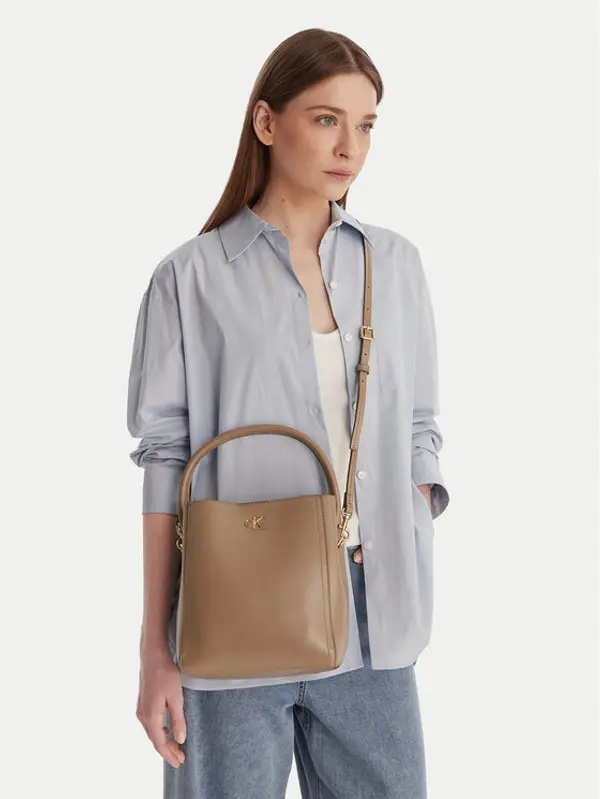Calvin Klein Calvin Klein Torbica Ck Bucket With Strap LV04F3174G Bež