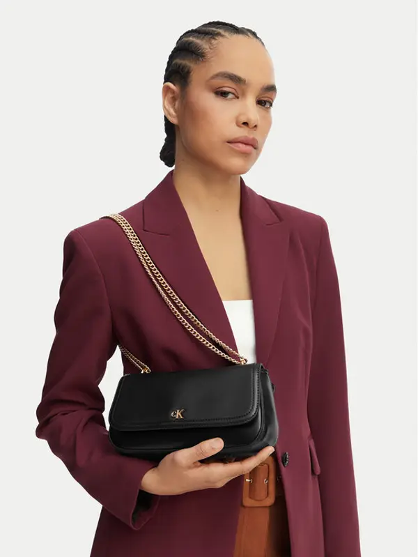 Calvin Klein Calvin Klein Torbica Ck Convertible Chain Small Bag LV04F3172G Crna