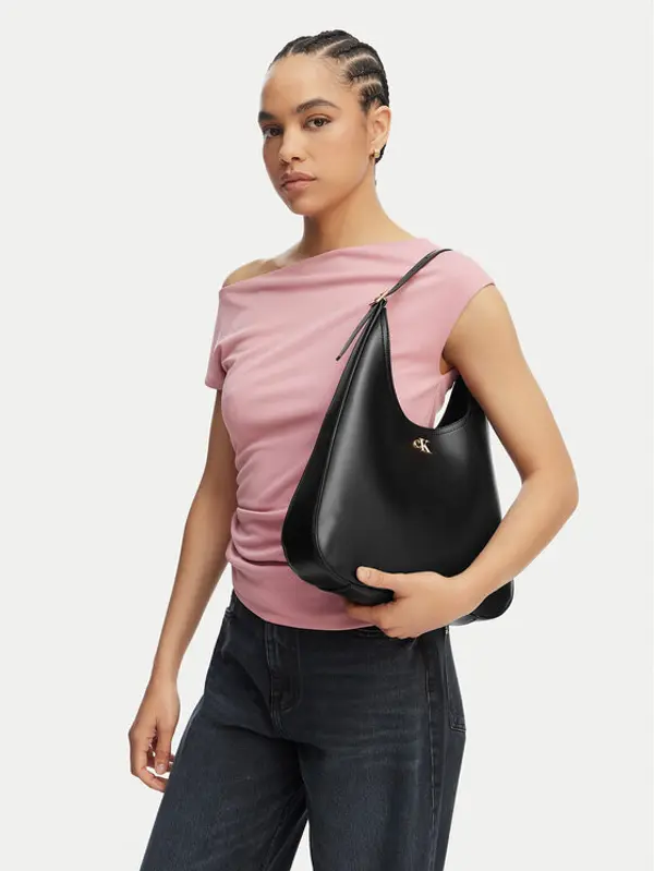 Calvin Klein Calvin Klein Torbica Ck Medium Shoulder Bag LV04F3522G Crna