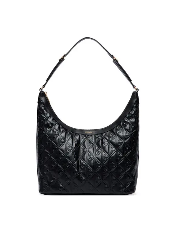 Calvin Klein Calvin Klein Torbica Emblem Aop Debossed Medium Shbag LV04F3875G Crna