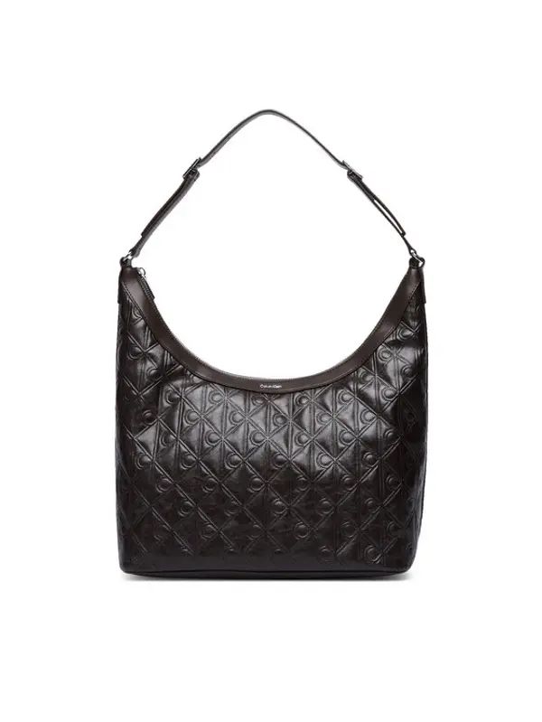 Calvin Klein Calvin Klein Torbica Emblem Aop Debossed Medium Shbag LV04F3875G Smeđa