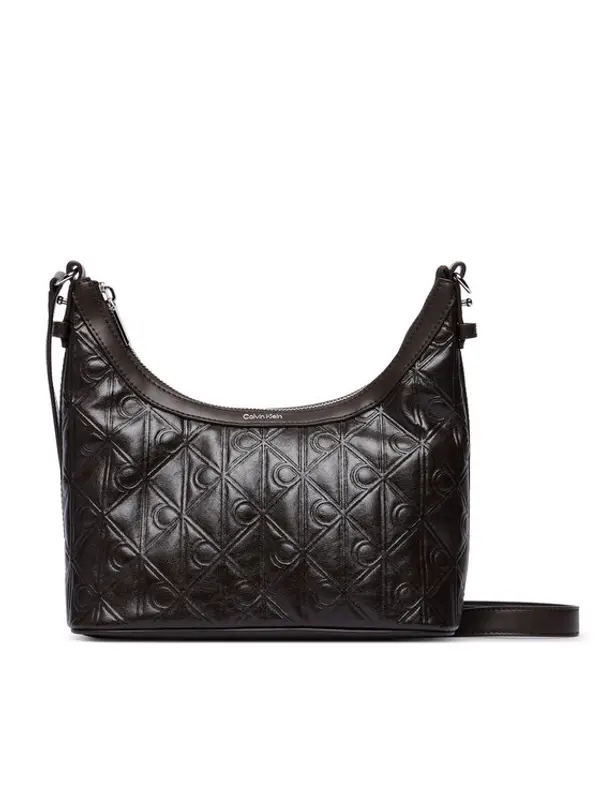 Calvin Klein Calvin Klein Torbica Emblem Aop Debossed Shoulder Bag LV04F3874G Smeđa