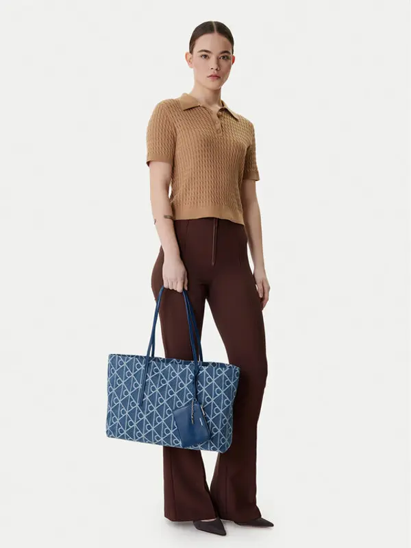 Calvin Klein Calvin Klein Torbica Emblem Aop Denim Tote W/ Pouch LV04F3428G Plava