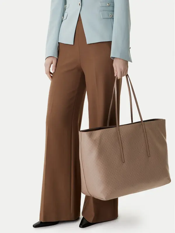 Calvin Klein Calvin Klein Torbica Emblem Aop Large Tote W/ Pouch LV04F3364G Bež