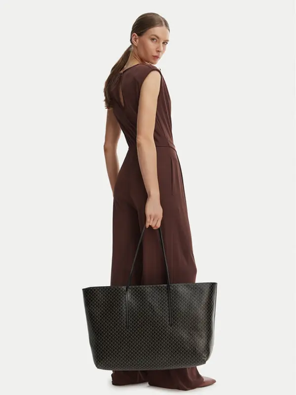 Calvin Klein Calvin Klein Torbica Emblem Aop Large Tote W/ Pouch LV04F3364G Crna