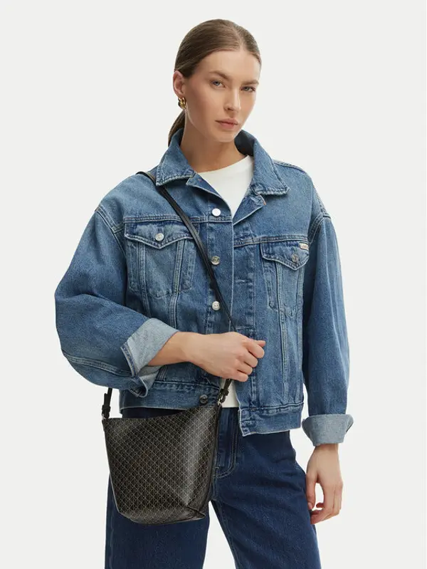 Calvin Klein Calvin Klein Torbica Emblem Aop Sm Bucket Crossbody LV04F3506G Crna